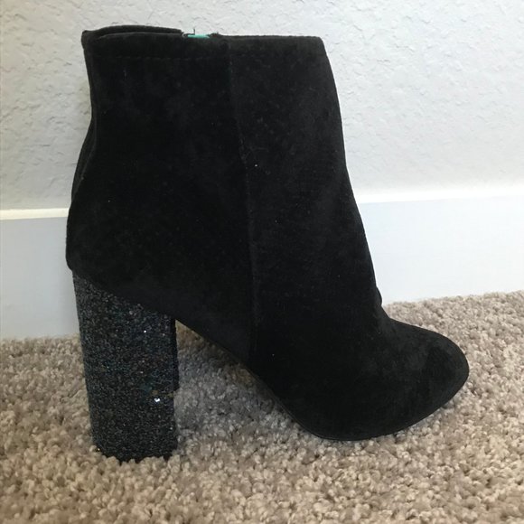 Call it Spring Velvet Glitter Booties - Picture 3 of 5